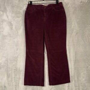 St Johns Bay Womens 10 Maroon Corduroy Pants Ribbed Slender Stretch‎ Bootcut